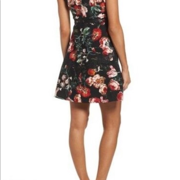 🌺🌼Chelsea28 Blk Foxie Floral Fit & Flare Mini Dress - Picture 6 of 14